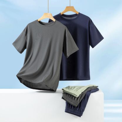 Picture of Custom 100% Cotton Short Sleeve T-Shirt, Crew Neck, Summer Loose Fit, Versatile Half Sleeve Top, Solid Color Basic Tee