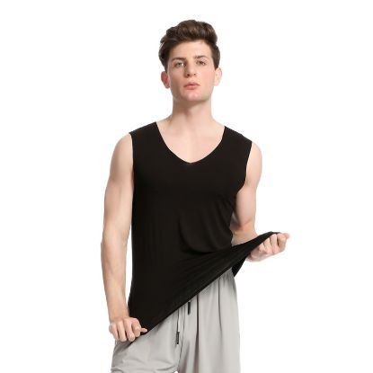 Picture of Ice Silk Traceless Vest Spring and Summer Men's Summer Vest T-shirt Large Size Sleeveless Slim-fit Waistcoat Sports Base Clothes