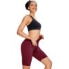 Picture of High Waist Hip Lifting Yoga Shorts Solid Color Elastic Peach Hip Sports Pants High Elastic Tight Mid-Pants