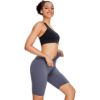 Picture of High Waist Hip Lifting Yoga Shorts Solid Color Elastic Peach Hip Sports Pants High Elastic Tight Mid-Pants