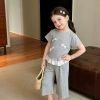 Picture of Girls' Baby Suit 2026 Summer New Lace Bow Top Loose Wide Leg Pants Two-piece Set