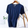 Picture of Ice Silk Traceless Plaid Short-sleeved T-shirt Men's V-neck Summer Thin Stretch Top Grid Sports Quick-drying T-shirt Half-sleeved