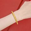 Picture of Gold shop with copper plated real gold plain ring Lotus bracelet inside and outside Color Women's Light luxury high-grade gold bracelet does not fade for a long time
