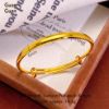 Picture of Long-Lasting Non-Fading Brass Gold-Plated Smooth-Surface Slide Bracelet for Women – Simple, Stylish, Lite-Luxury Plain Band with Adjustable Size