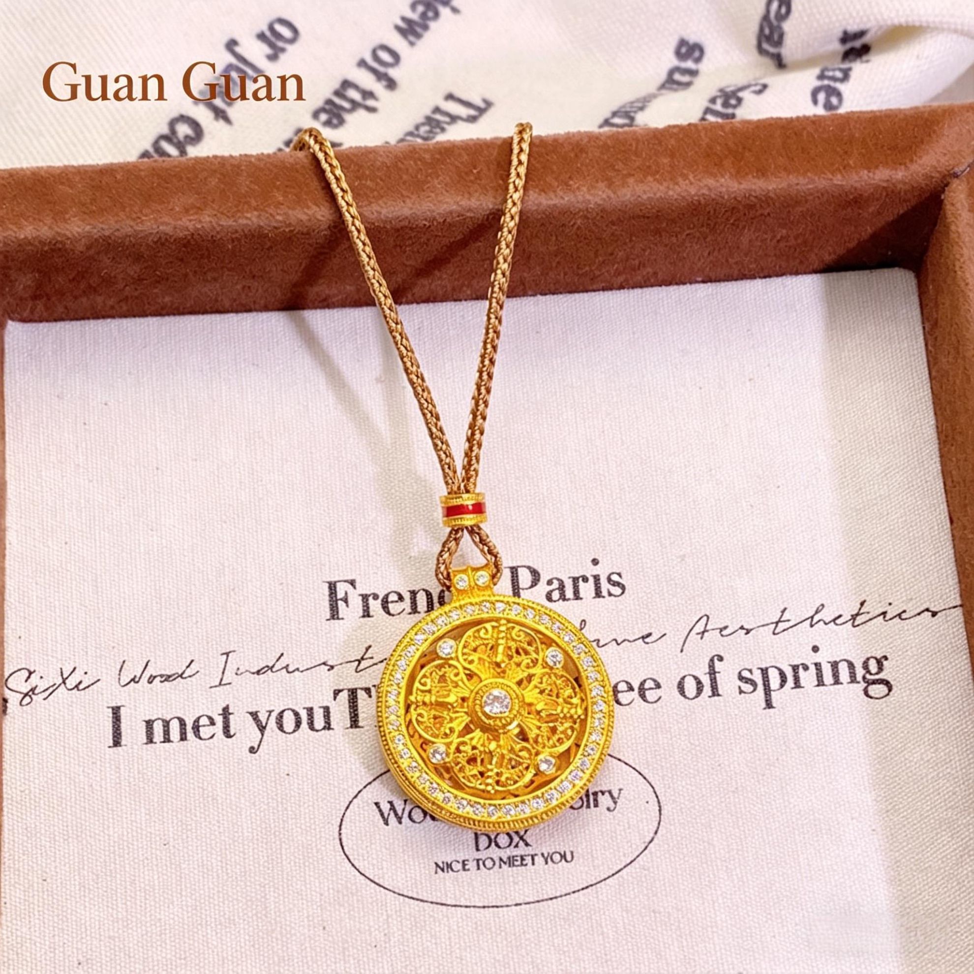 [I4-1-5] Turn the five-star cross pendant + Curry color such as Italian rope