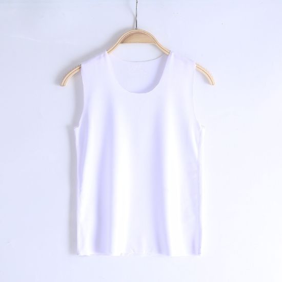 Picture of Spring and Summer Children's Ice Silk Seamless Vest Short-sleeved T-shirt Boys and Girls Middle and Big Children All-match Half-sleeved Base Shirt Single Top