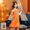 Picture of Summer Children's Cotton Silk Pajamas Nightgown Little Girl's Cotton Silk Dress Thin Baby Girl's Nightgown Summer Home Clothes