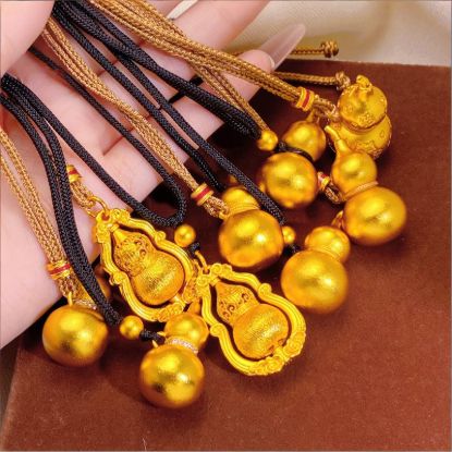 图片 金色福禄葫芦吊坠