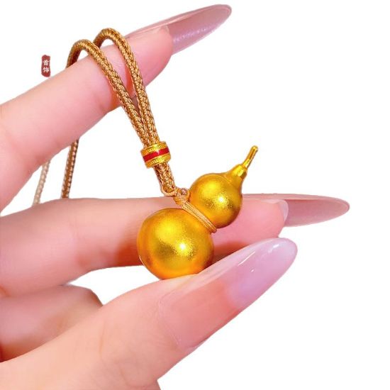 图片 金色福禄葫芦吊坠
