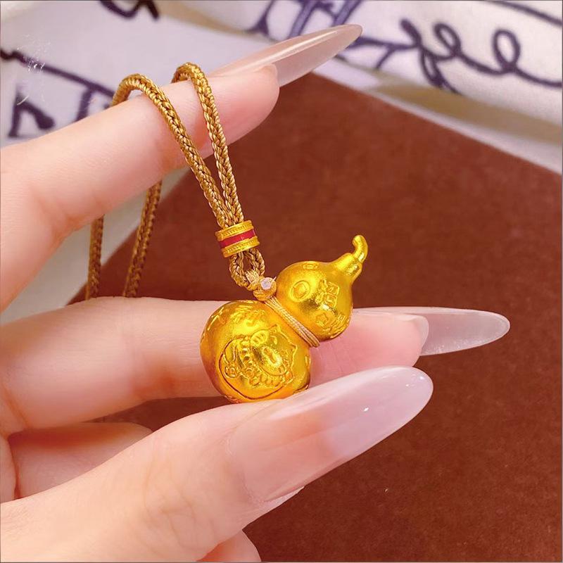 【M2-1-2】招财平安猫葫芦吊坠+咖色如意绳 [+5%]