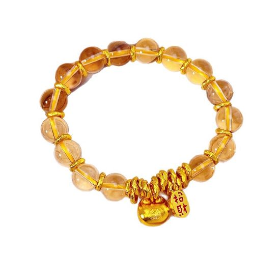 Picture of Gold-Tone Lucky Wealth Glass Bead Bracelet