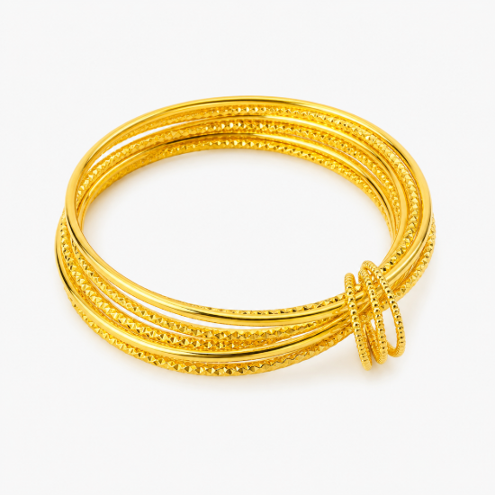 Picture of Gold-Tone Six-Line Stackable Bangle Bracelet