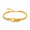 Picture of Gold-Tone Geometric Snake Chain Bracelet