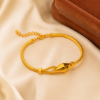 Picture of Gold-Tone Geometric Snake Chain Bracelet