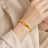 Picture of Gold-Tone Geometric Snake Chain Bracelet